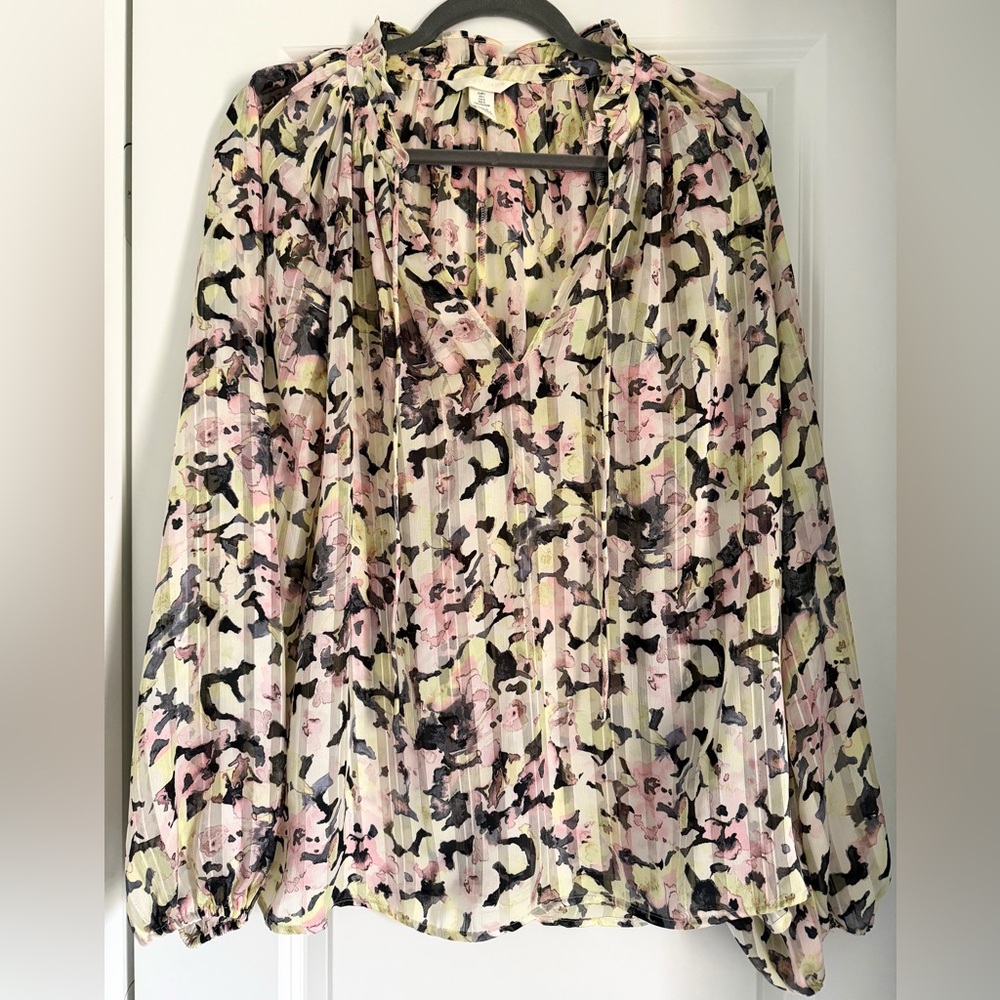 H&M Floral Chiffon Blouse